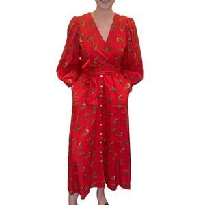 NEW GUADALUPE DESIGN monica tiger dress in red